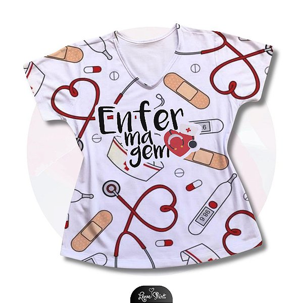 T-SHIRT PROFISSÃO ENFERMAGEM FD VARIADO 2