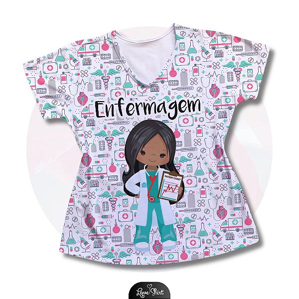 T-SHIRT PROFISSÃO ENFERMAGEM MULHER FD VARIADO 2