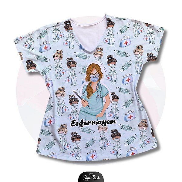 T-SHIRT PROFISSÃO ENFERMAGEM BONECA FD VARIADO 4