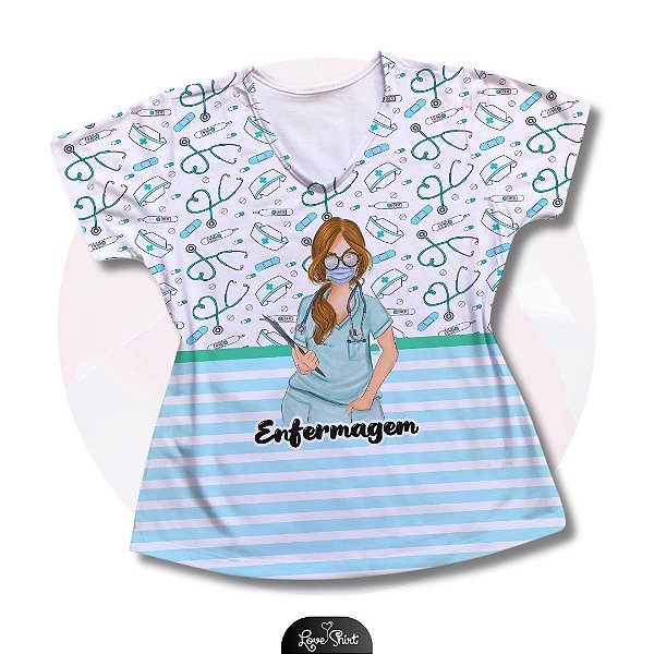 T-SHIRT PROFISSÃO ENFERMAGEM BONECA FD VARIADO 2