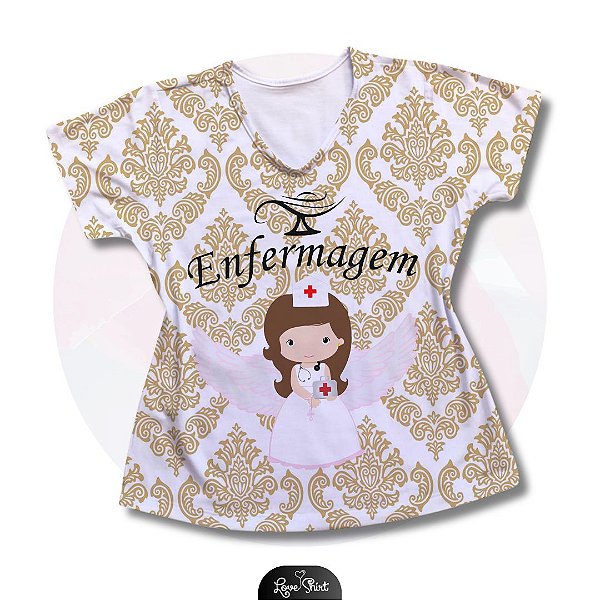 T-SHIRT PROFISSÃO ENFERMAGEM ANJO FD VARIADO