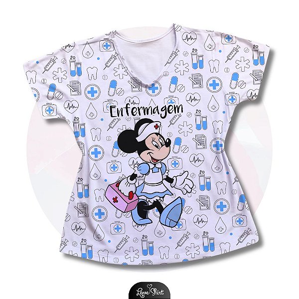 T-SHIRT PROFISSÃO ENFERMAGEM MINNIE FD VARIADO