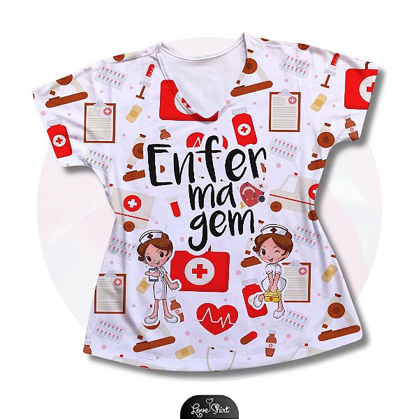 T-SHIRT PROFISSÃO ENFERMAGEM BONECAS FD VARIADO