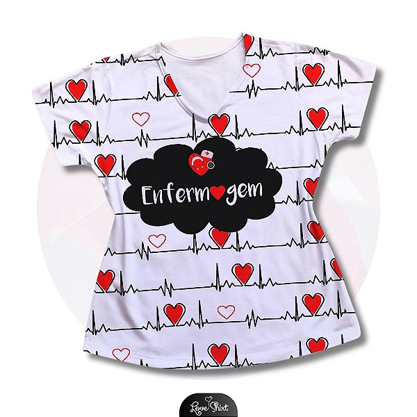 T-SHIRT PROFISSÃO ENFERMAGEM FD BATIMENTOS