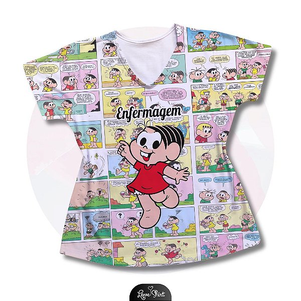 T-SHIRT PROFISSÃO ENFERMAGEM MÔNICA FD QUADRINHOS