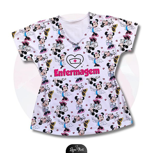T-SHIRT PROFISSÃO ENFERMAGEM MINNIE TOTAL VARIADA