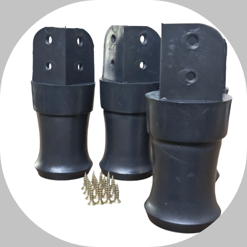 Pé Guarda Roupa Plástico Preto 9,5cm Kits + Parafusos