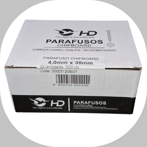 Parafuso Phillips HD Ferragens 4.0x35 Caixa c/500 unidades