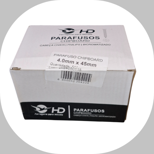 Parafuso Phillips HD Ferragens 4.0x45 Caixa c/500 unidades