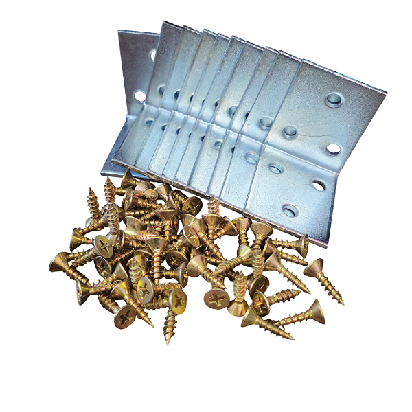 Kit 10 Cantoneiras Reforçadas 40x40mm 6 Furos – Aço Zincado