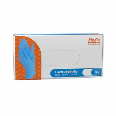 Caixa Luvas Nitrílica Azul G
