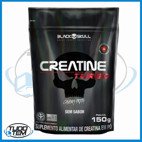 Creatina Turbo Refil - 150g - Caveira Preta / Black Skull Sabor Sem sabor
