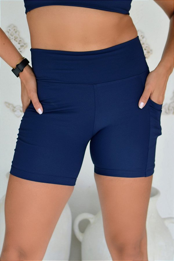 Short poliamida com bolso