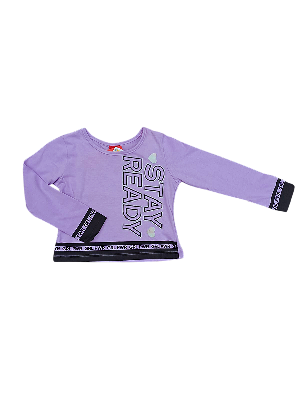 Blusa Manga Longa e Calça Legging com Listras