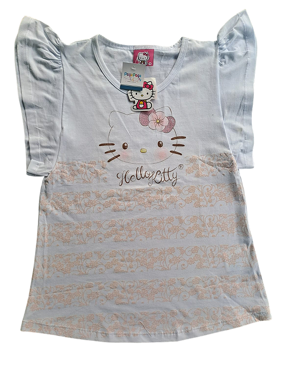 Camiseta Infantil Hello Kitty com Manga Princesa