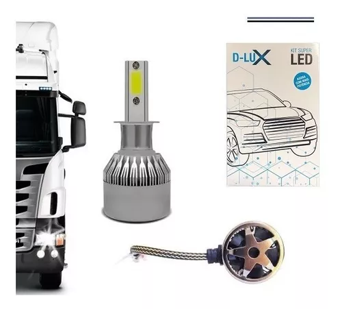 Kit Lâmpada Super Led Caminhao H3 24v D-lux 6000k 46w Kx3