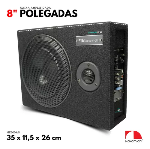 Caixa Som Amplificada Automotiva Sub Slim 8 Pol Nakamichi