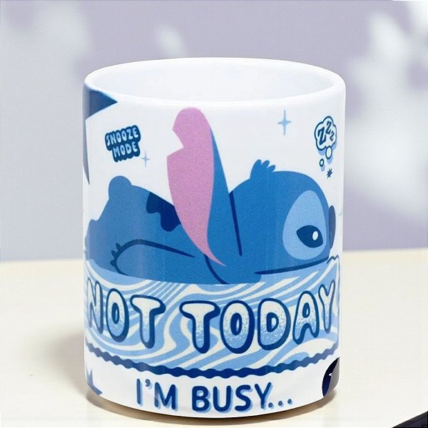 Caneca Pop New Gift Stitch Not Today - 350ml - Disney Original - 1 unidade - Rizzo