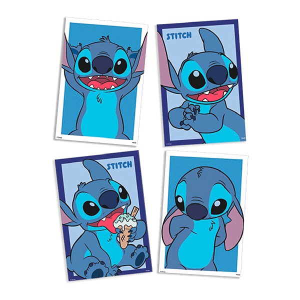 Quadros Decorativos - Stitch New - 4 unidades - Disney Original - Rizzo