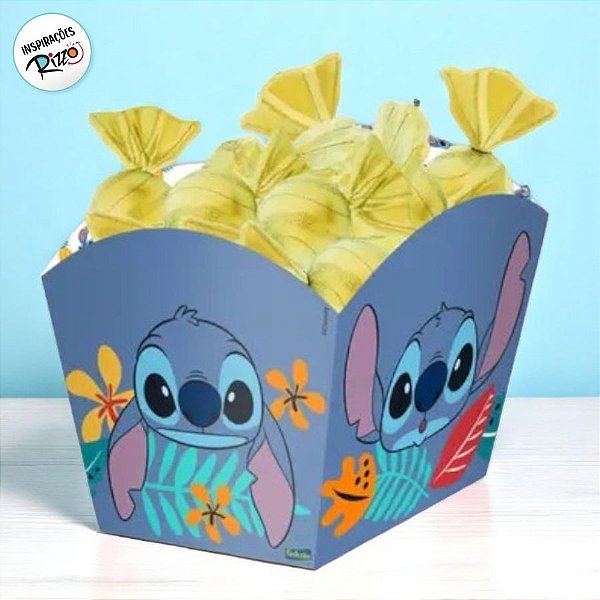 Cachepot Festa Stitch - 8 unidades - Disney Original - FestColor Festas