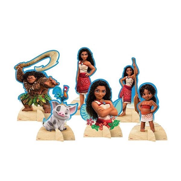 Decoração de Mesa - Moana 2 - 6 unidades - Disney Original - Rizzo