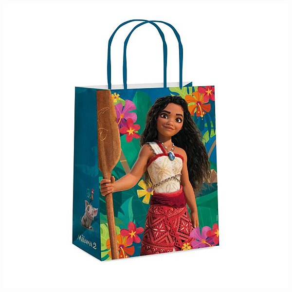 Sacola de Papel - Moana 2 - M 26x19,5x9,5cm - 10 unidades - Disney Original - Rizzo