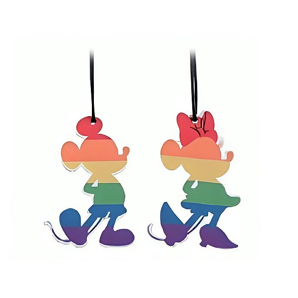 Enfeite para Pendurar Silhueta - Mickey e Minnie LGBT - 2 unidades - Disney Original - Rizzo