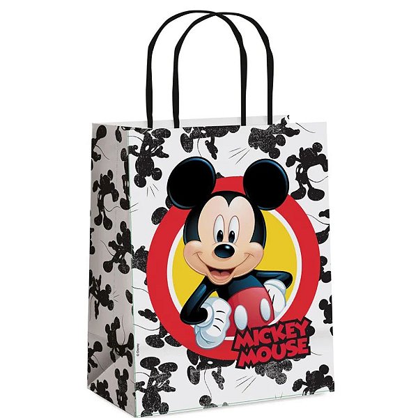 Sacola de Papel - Mickey Forever - M 26x19,5x9,5cm  - 10 unidades - Disney Original - Rizzo
