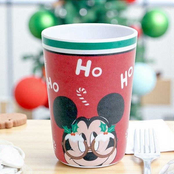 Copo de Bambu de Natal - Mickey Ho Ho Ho - 240ml - 1 unidade - Disney Original - Rizzo