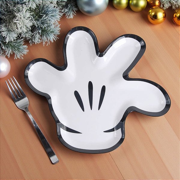 Bandeja Decorativa - Mão Mickey - 27x24cm - 1 unidade - Disney Original - Rizzo
