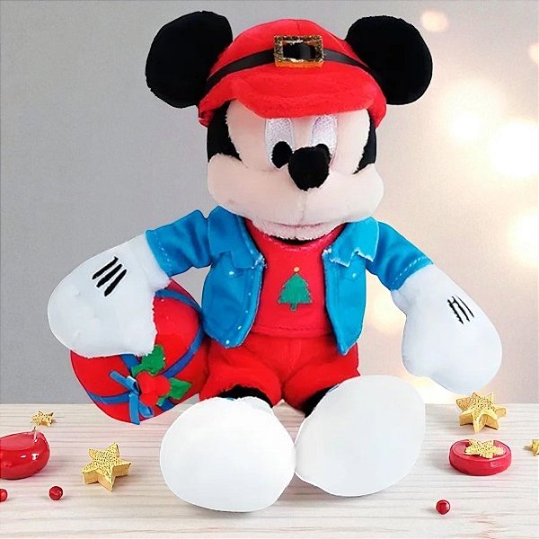 Pelúcia Mickey com Caixa de Presente - 20cm - Disney Original - 1 unidade - Rizzo