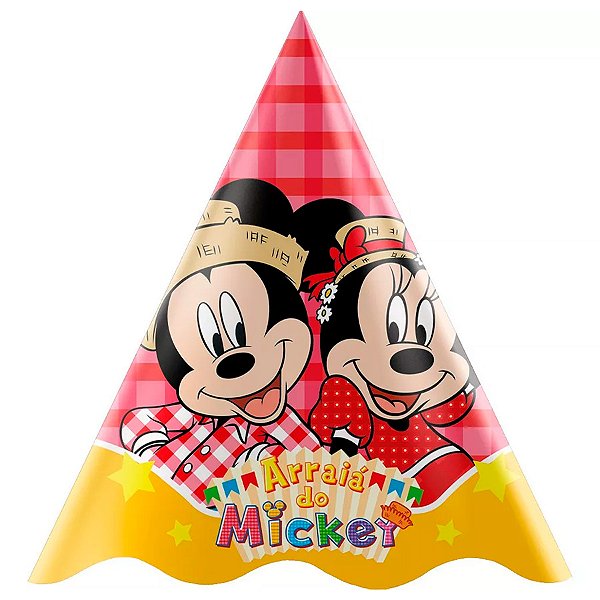 Chapéu - Arraiá do Mickey - 12 unidades - Disney Original - Rizzo