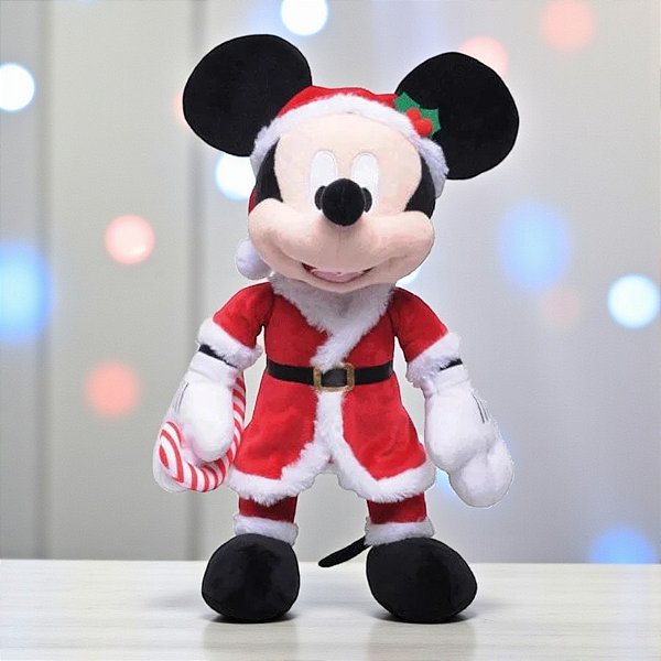 Pelúcia Mickey Mouse e Candy de Natal - 16cm - 1 unidade - Disney Original - Rizzo