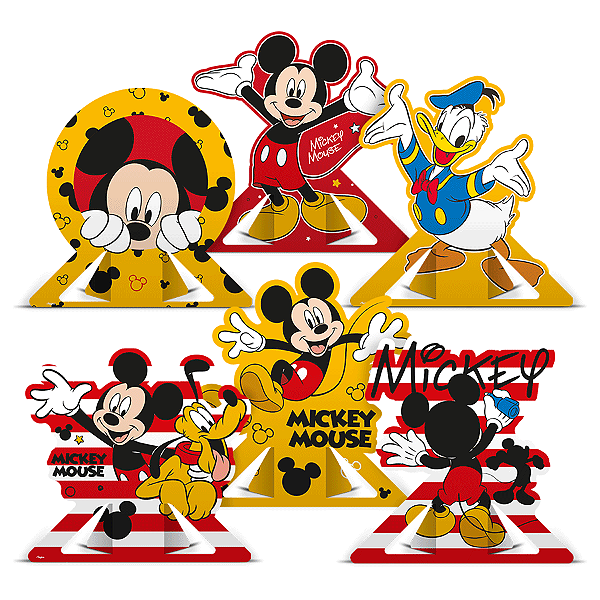 Decoração de Mesa Festa Mickey Mouse - 06 Unidades - Disney Original - Rizzo