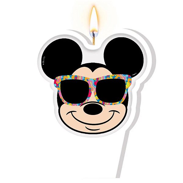 Vela Plana Adesivada Mickey Cores 01 Unidade - Disney Original - Rizzo