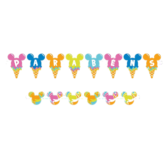 Faixa Parabéns Flamula Mickey Cores 01 Unidade - Disney Original - Rizzo