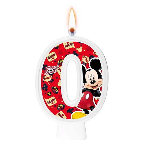 Vela Festa Mickey Número 0 - 01 unidade - Disney Original - Rizzo