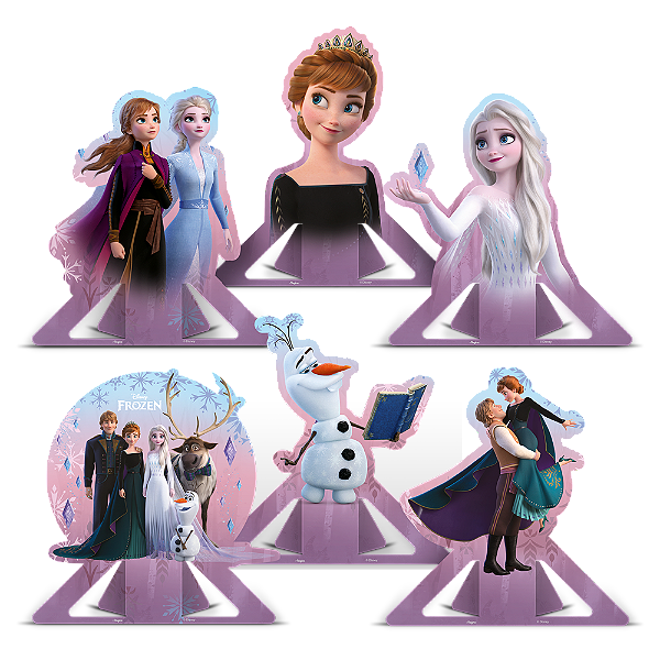 Decoração De Mesa Disney Frozen - 06 Unidades - Disney Original - Rizzo