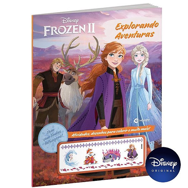 Livro Explorando Aventuras - Frozen 2 Com Tatuagens - 01 Unidade - Disney Original - Rizzo