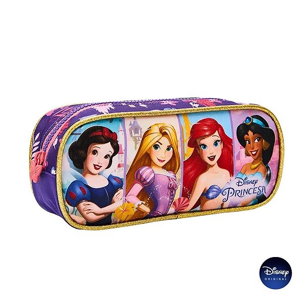 Estojo Triplo Com Zíper - Princesas - Disney Original - 1 unidade - Rizzo