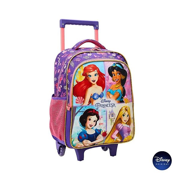 Mochila Escolar Com Rodinhas - Princesas - Disney Original - 1 unidade - Rizzo