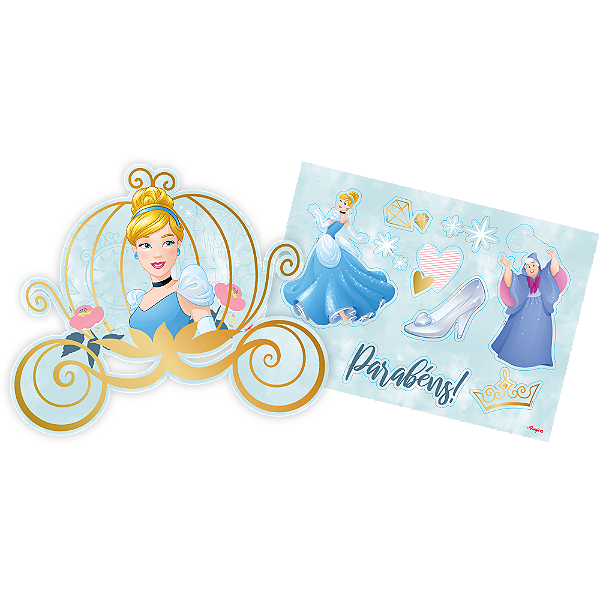 Kit Decorativo - Festa Cinderela - 01 unidade - Disney Original - Rizzo