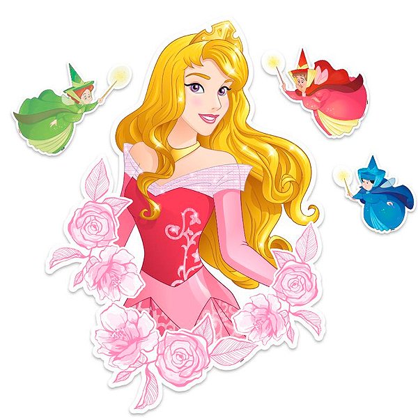 Kit Decorativo - Aurora  - 4 unidades - Disney Original - Rizzo