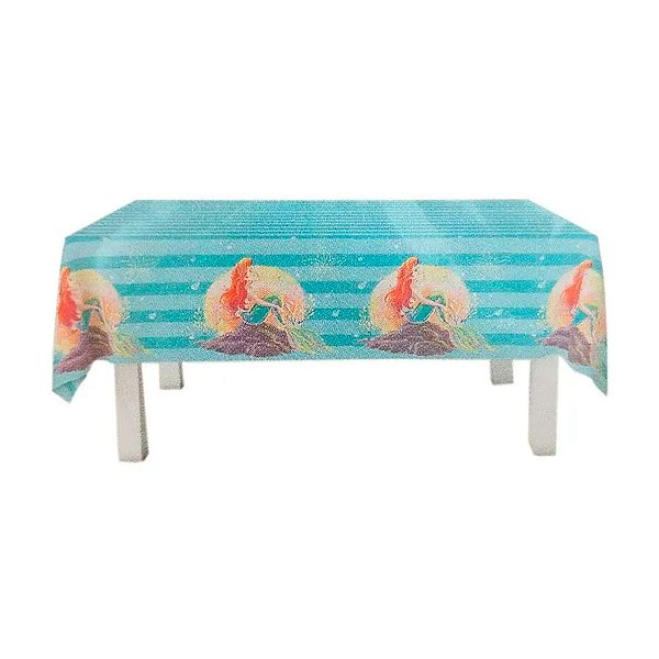 Toalha de Mesa em TNT - 1,20x2,20m - Sereia Ariel - 1 unidade - Disney Original  - Rizzo