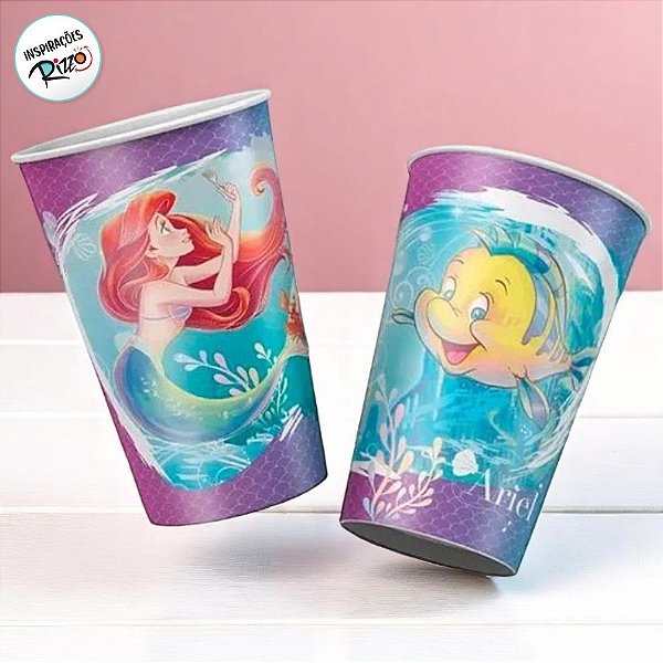 Copo de Papel - Ariel - 180ml  - 8 unidades - Disney Original - Rizzo