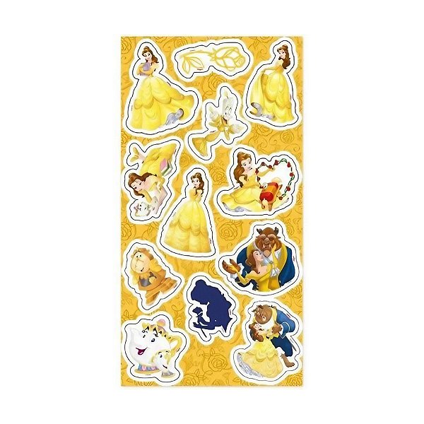Cartela Adesiva - A Bela e A Fera - 12 unidades - Disney Original - Rizzo