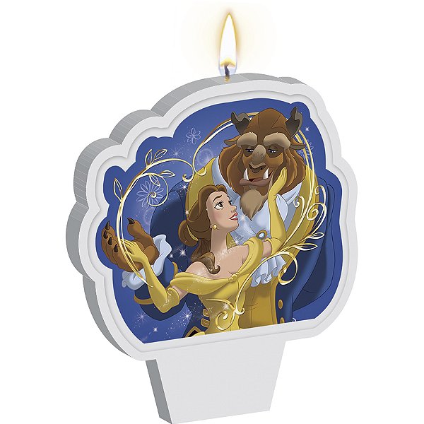 Vela - Festa  Bela e a Fera - 1 unidade - Disney Original - Rizzo