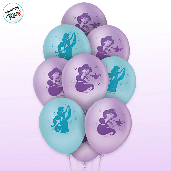 Balão de Festa Decorado Jasmine 9" - 25 unidades - Disney Original