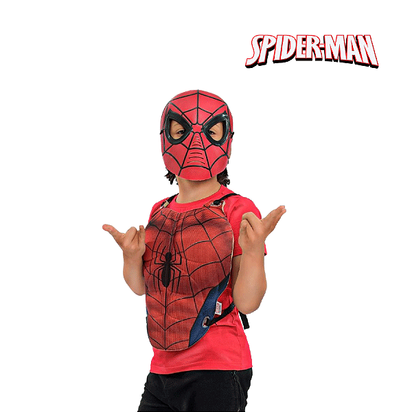 Fantasia Kit Vingadores Peitoral e Mascara Homem Aranha 02pçs 01 Unidade Disney Original Rizzo