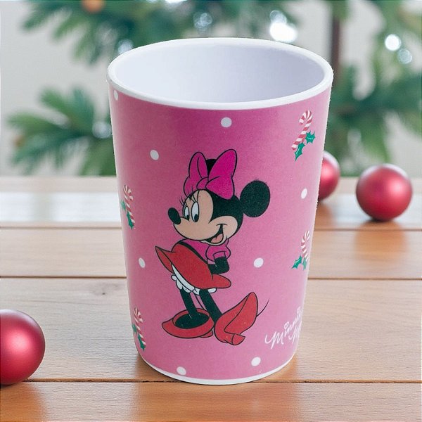 Copo de Bambu de Natal - Minnie Rosa - 240ml - 1 unidade - Disney Original - Rizzo